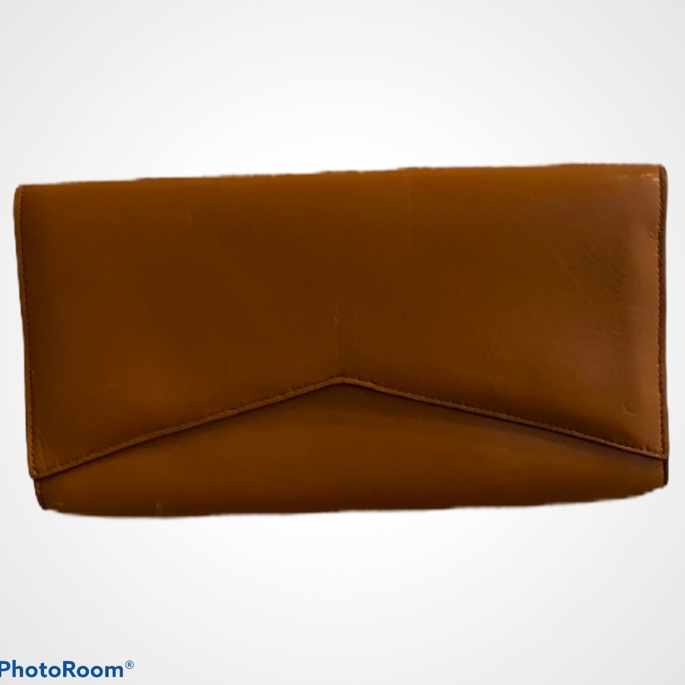Handmade Leather Clutch Red Interior